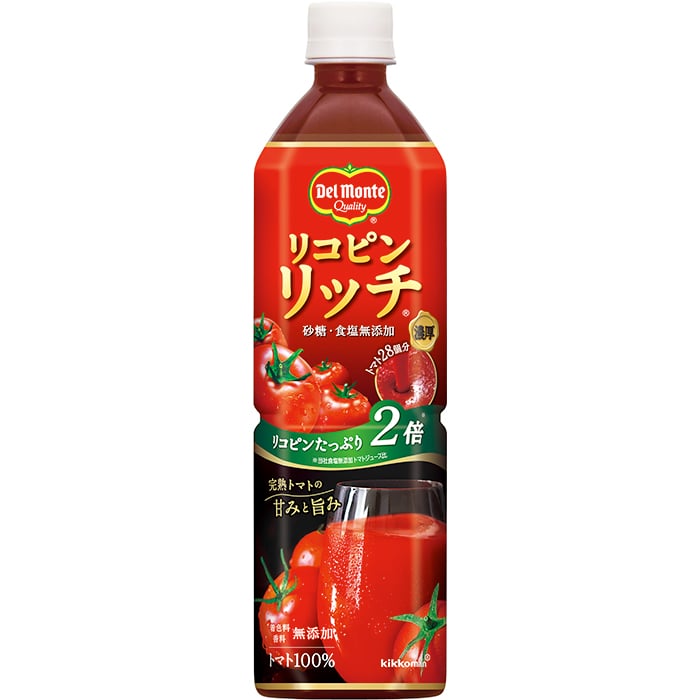 デルモンテ リコピンリッチ トマト飲料 PET無塩 900G: ノンアルコール飲料 - フードバリュープロ